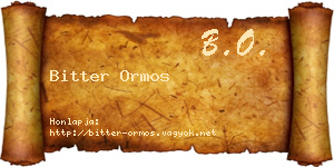 Bitter Ormos névjegykártya